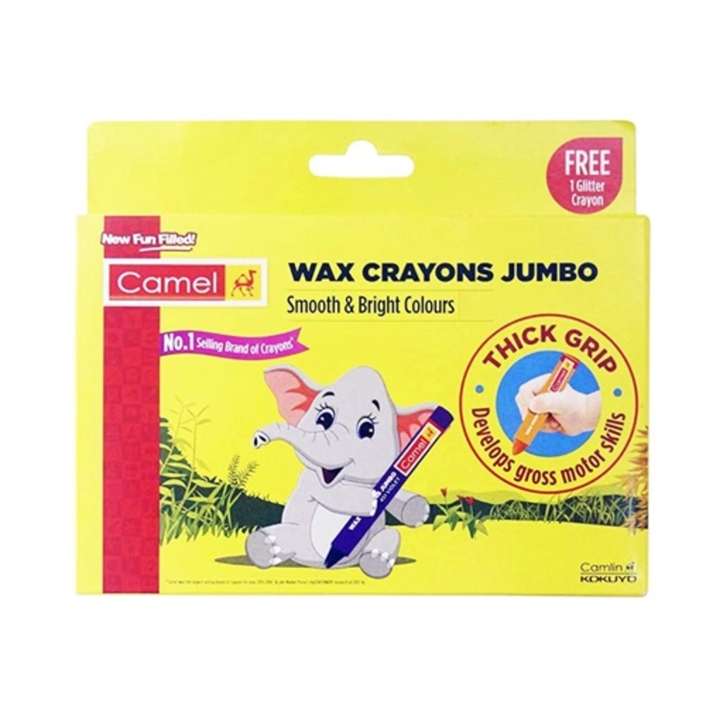 Wax Crayons Jumbo Smooth & Bright Colours 12Pcs