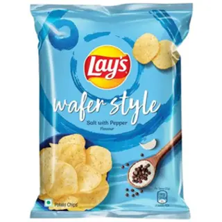 LAYS WAFER STYLE SALT WITH PEPPER 52GM.
