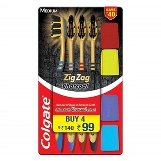 Zig Zag Charcol Black Brush 4N