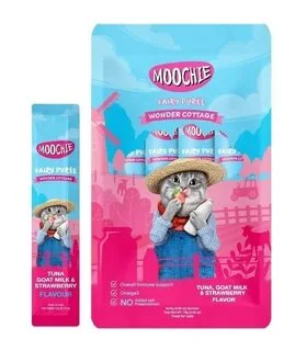 Moochie Tuna, Goat Milk, & Strawberry Flavour Cat Treats, 75g