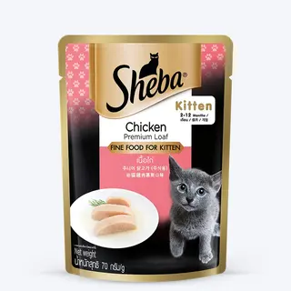Sheba Chicken Loaf Rich Premium Kitten Fine Cat Wet Food (70 gm Pouches)