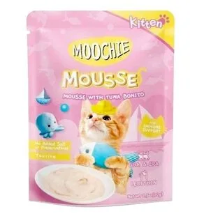 Moochie Kitten Wet Cat Food Mousse with Tuna Bonito for Kitten