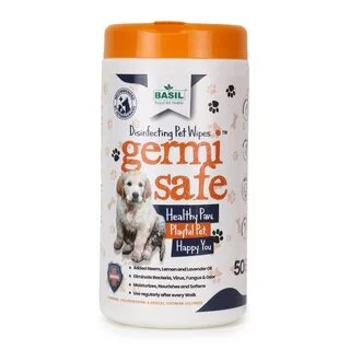Basil Germisafe Anti-Bacterial Pet Wipes for Dogs & Cats