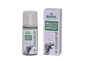 BASIL Royal Yet Noble Basil Dog Mouth Freshening Spray (Spearmint, 130 ml)