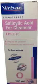 Virbac Epiotic Salicylic Acid Ear Cleanser, Pre Treatment for Otitis Externa 100 mL