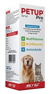 Skyec Petup Pro Syrup Multi-Vitamin, Multi-Minerals, & Amino Acids 200 mL