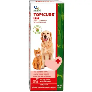 Natural Remedies Topicure Pet Spray for Rapid Wound Healing for Dogs and Cats, 75 mL
