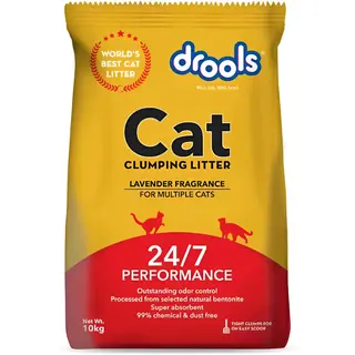 Drools Lavender Scented Clumping Cat Litter, 10 Kg