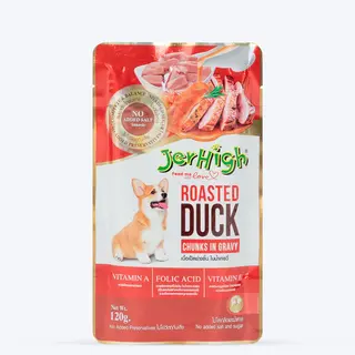 JerHigh Roasted Duck in Gravy Wet Dog Food - 120 g packs
