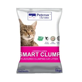 Petcrux Lavender & Lemon Scented Smart Clumping Cat Litter, 5 kg