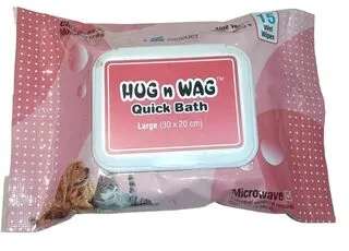 Hug n Wag Quick Bath Towels Pet Cleansing (Wipes 15)