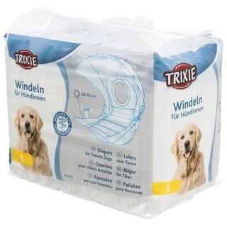 Trixie Diapers for Female Dogs L 38-56cm 12 Pcs