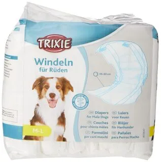 Trixie Disposable Diapers for Male Dogs - 12 Pieces (Medium/Large)