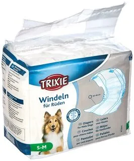 Trixie Disposable Diapers for Male Dogs - 12 Pieces (Small/Medium)