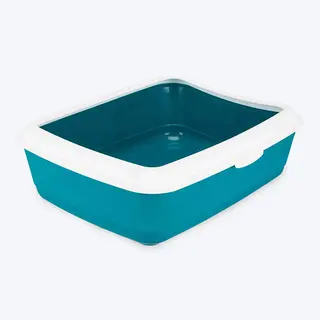 Classic Cat Litter Tray with Rim -Taupe/Light Taupe - 20 x 15 x 6 inch