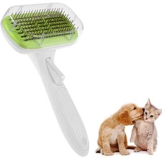 SmartyPet Dog Grooming Brush, Self Cleaning Slicker Brush for Pets