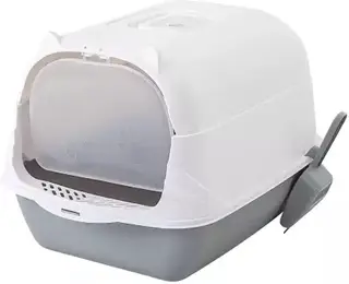 Smarty Pet Cat Litter Box with Rim & Scooper (Dome Cat Tray)