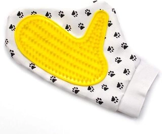 Pet Grooming Cotton Glove with Rubber Brush For Dogs & Cats