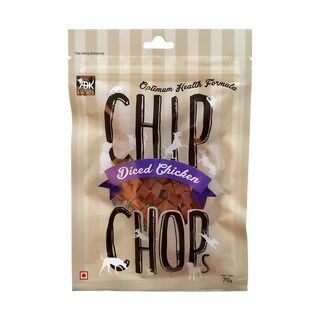 Chip Chops Dog Treat Diced Chicken, Optimum Health Formula, Highly Nutritional & Digestible, Suitable for All Dog Breeds, Easy to Digest, No Artificial Flavors Added, Single Pack - 70g