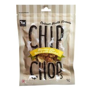 Chip Chops Dog Treat Banana Chips Twined with Chicken, Optimum Health Formula, Highly Nutritional & Digestible, Suitable for All Dog Breeds, 70g (Single Pack)