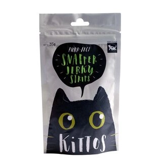 Kittos Cat Treats, Snapper Jerky Strips, Rich Protein Low Fat, Premium Reward & Training Treat, Highly Digestible Healthy Cat Treat, 80% Fish & Chicken, Healthy Cat Snacks - 35g