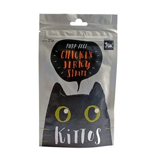 Kittos Cat Treats, Chicken Jerky Strips, Rich Protein Low Fat, Premium Reward & Training Treat, Highly Digestible Healthy Cat Treat, 94% Chicken Content, Healthy Snacks 35g