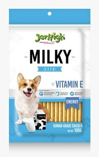 Jerhigh Dog Treats, Human Grade High Protein Chicken, Fully Digestible Healthy Snack & Training Treat, Free from by-Products & Gluten, Milk Stix