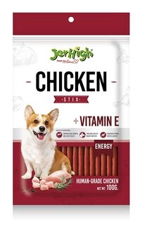 Jerhigh Dog Treats, Human Grade High Protein Chicken, Fully Digestible Healthy Snack & Training Treat, Free from by-Products & Gluten, Chicken Stix 100gm
