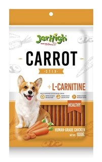 Jerhigh Chicken Dog Treats, Human Grade High Protein Chicken, Fully Digestible Healthy Snack & Training Treat, Free from by-Products & Gluten, Carrot