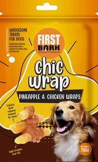 First Bark Chic Wrap Pineapple & Chicken Wrap Treats for Dogs Satisfy Their Natural Instinct to Chew Human Grade Protein Jerky 70g