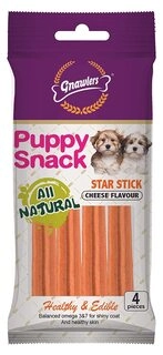 Gnawlers Puppy Snack Star Stick - Cheese Flavor,