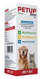 SKYEC PETUP Pro Syrup Multi-Vitamin Multi-Oxidant Multi-Minerals Amino Acids Supplement for Dogs and Cats