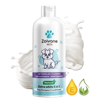 ZOIVANE Dog Shampoo - 200ml | Extra White 5 in 1 Dog Shampoo-Conditioner