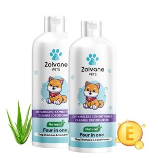 ZOIVANE 4 in 1 Dog Shampoo with Conditioner, for Pomeranian, shih tzu Puppy, Rottweiler Adult, German Shepherd, Labrador and Golden Retriever