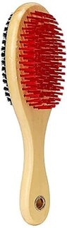 Double Sided Wooden Handle Soft Brush Comb for Dogs | Long & Short Hair | Grooming & Massaging Brush | Shedding Tool Removes Undercoat and Loose Hair