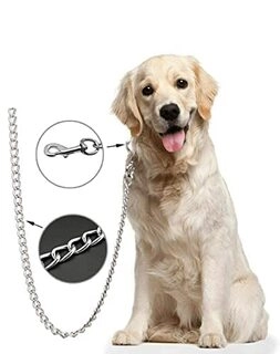 Leash Silver Heavy Weight, Dogs Leash Chain, Heavy Duty Dog Chain with Heavy Hook (L - 60inch)