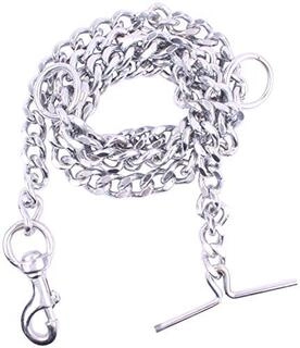 Dog Chain Silver Grind No.8 Heavy Weight Dogs Leash Heavy Duty Dog Chain with Heavy Hook (L - 60inch) for Large Dogs