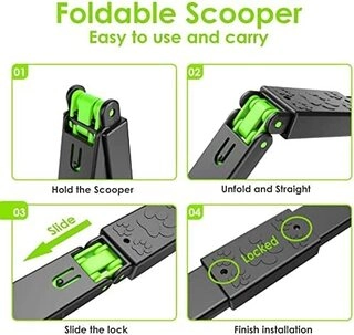 Folding Dog Poop Scooper, Pet Waste Potty Picker, Large, 24 Inches, Color May Vary
