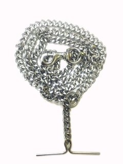 Silver Metal Diamond Cut Dog Leash Chain, Medium