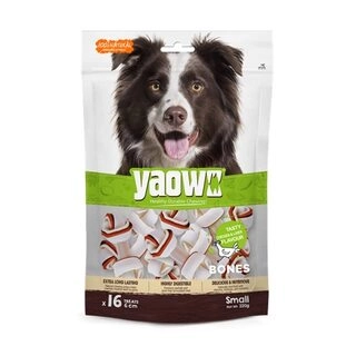 Yaowo All Natural Dog Rawhide Bones with Chicken Inside, 100% Digestible & Durable, Promotes Healthy Teeth Strong Bones and Joints, 2.5` Knotted 200gm