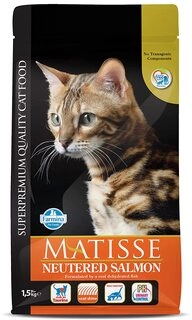 Matisse Dry Cat Food, Neutered Adult, 1.5-Kg, Salmon