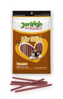 JerHigh Liv Stick Young Adult Dog Treats, Meat Flavor, 100g Pack of 3