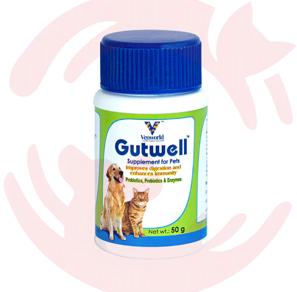Venworld Supplement for Cats & Dogs - Gutwell Powder for Digestion and Immunity (50g)
