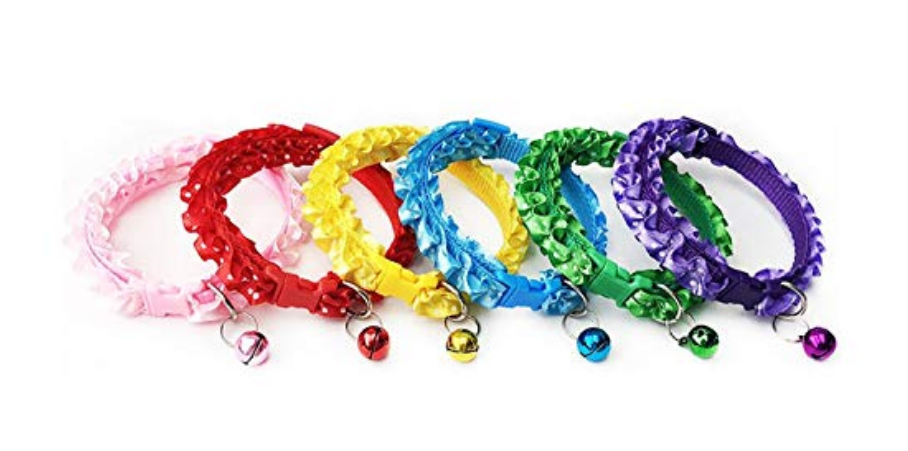 Litvibes Cat Collars Set of 3 Breakaway with Bell & Frill Design,Kitten & Small Dogs Soft Adjustable,Safe,Solid
