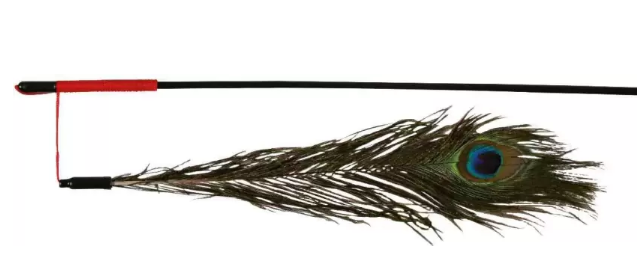 Trixie Playing Rod With Peacock Feather for Cat,47 cm