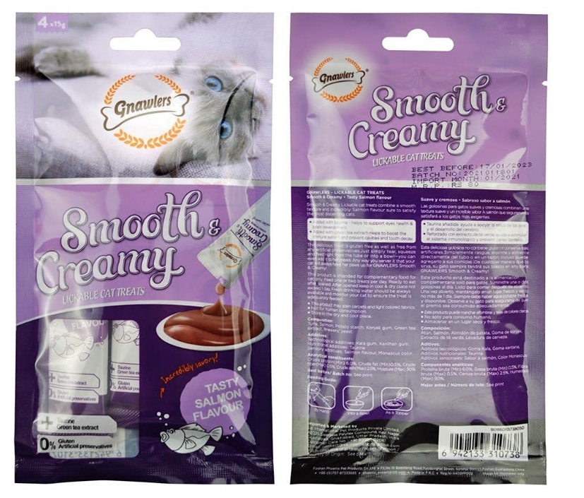 Gnawlers Pet Smooth & Creamy Lickable Cat Food Treats