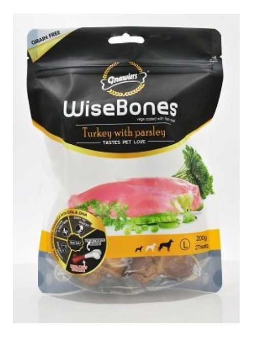 Gnawlers WiseBones Turkey with Parsley 200 GM