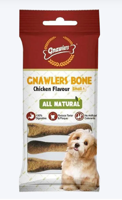 Gnawlers Bone Dog Treat - Chicken Flavour - Small - 108 g