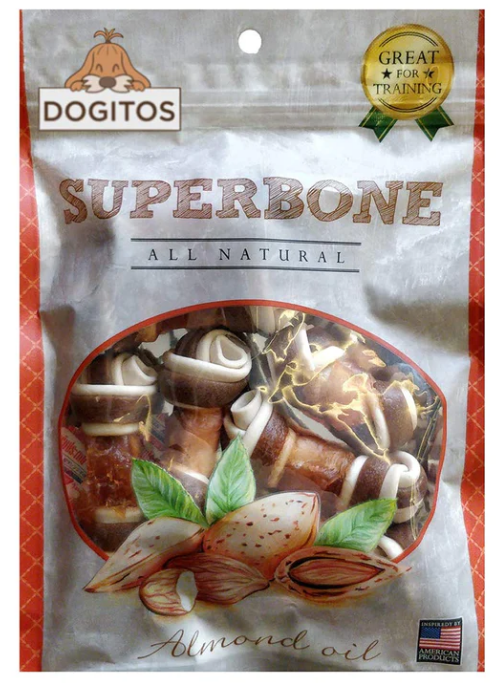 Dogaholic Super Bone Knotted Almond Oil,Dog Chew Bone Medium