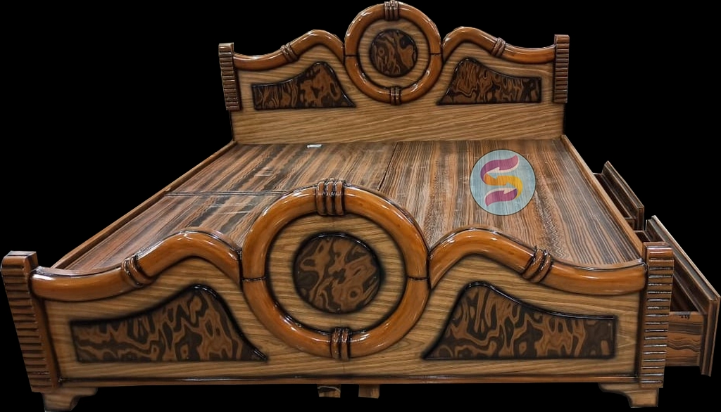 6 Feet Wooden Cot With Box Chakra